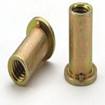 CF-AEA1024-130 AEA1024-130, Rivetnut Insert, 10-24 UNC-3B (.080-.130 Grip) Round Body, Flat Head, Aluminum, Gold